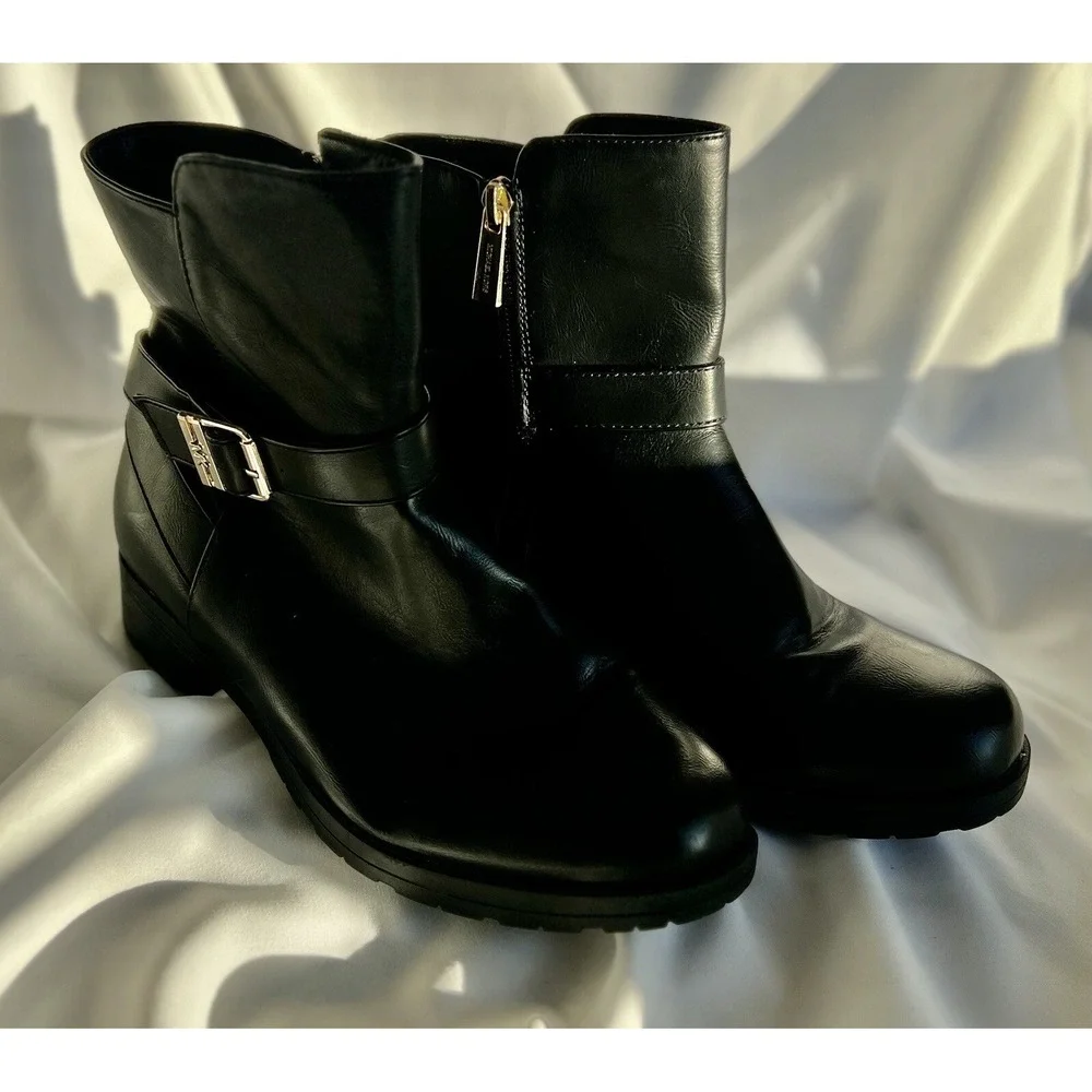 Michael Kors Ankle Black Motorcycle Combat Moto Punk Grunge Biker Rocker Boots 5